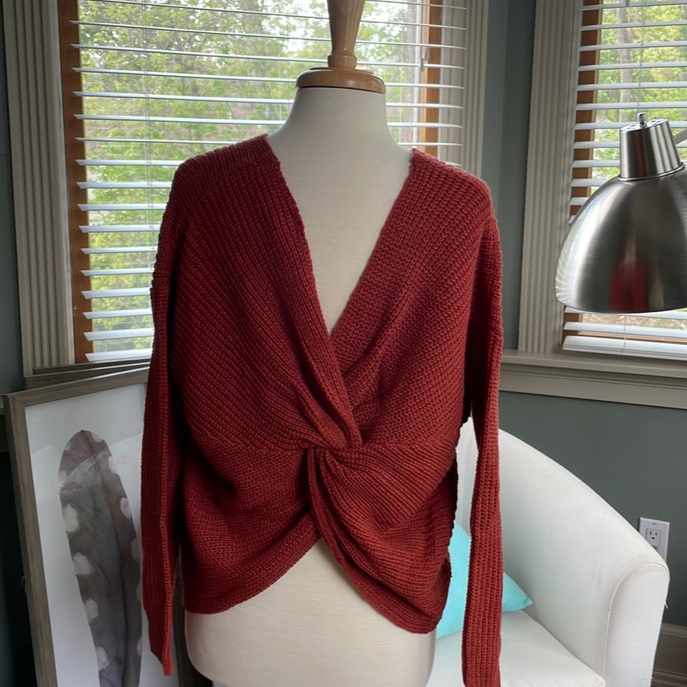 Francesca’s Alya Brand Twist Back Sweater